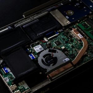 green and black computer hard disk drive